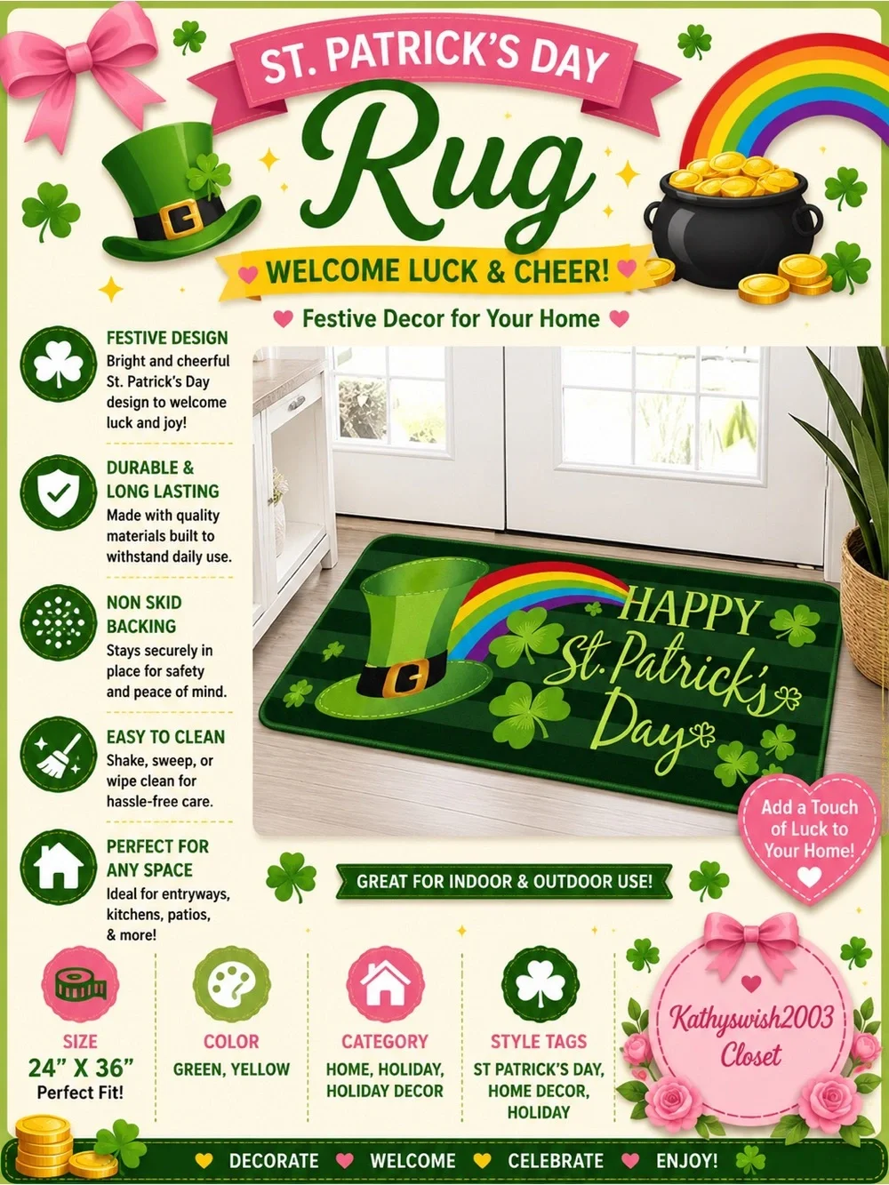 St Patrick’s Day Rug